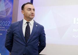 El presidente de Herrero Brigantina, Juan González Herrero, durante la clausura del International Summit Financial Ciudad de Ponferrada.