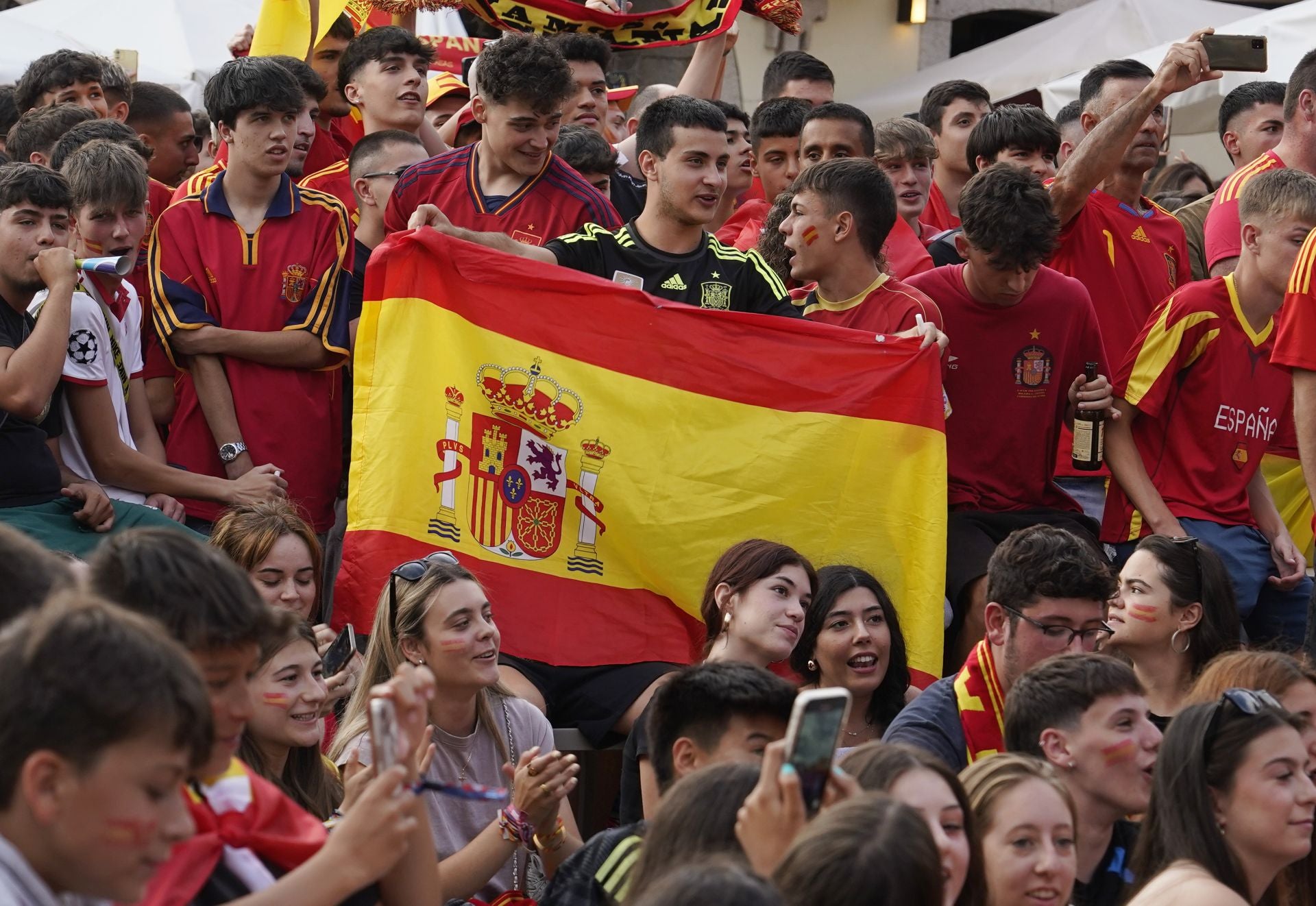 Ponferrada celebra la victoria de España en la Eurocopa.