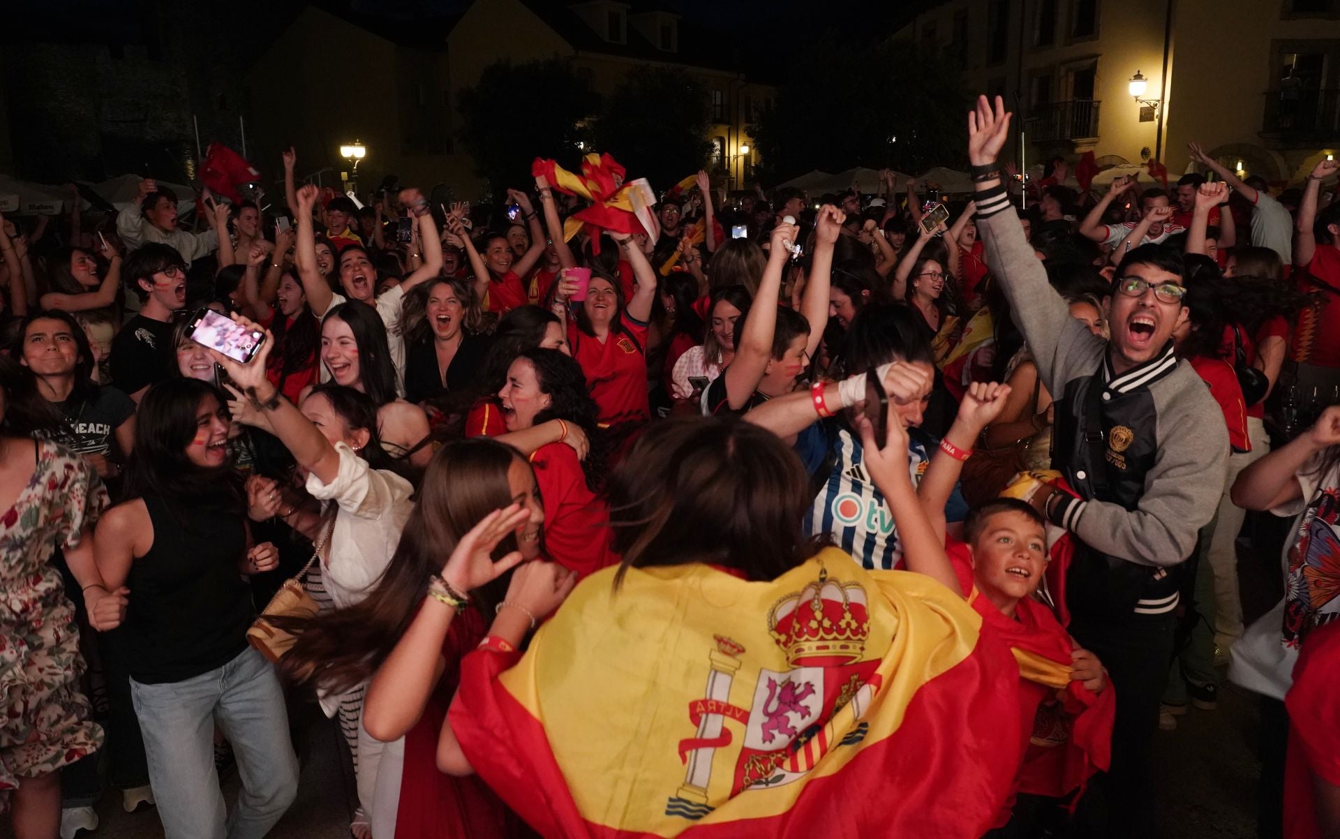 Ponferrada celebra la victoria de España en la Eurocopa.