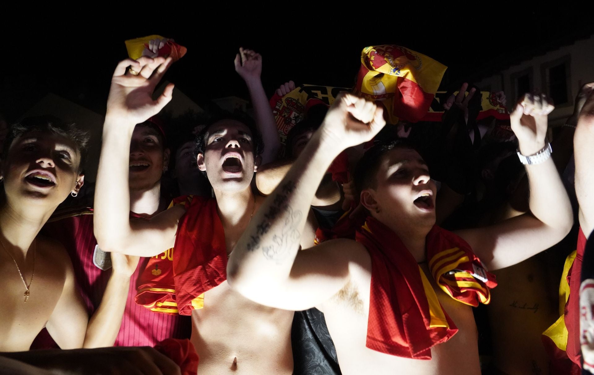 Ponferrada celebra la victoria de España en la Eurocopa.