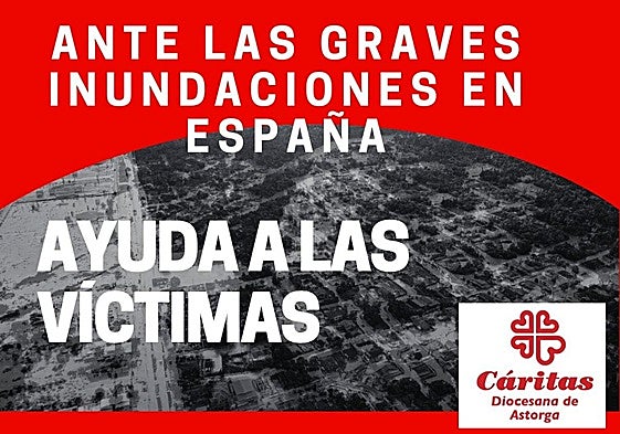Cartel de la campaña de Cáritas en apoyo a los damnificados por la DANA de Valencia.