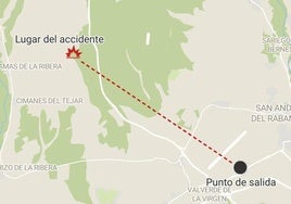 Punto en el que se produjo el accidente de la avioneta.