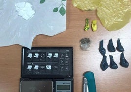Imagen de la droga decomisada al detenido en Fabero.