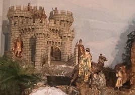 El Castillo de los Templarios de Ponferrada es el Palacio de Herodes en el belén artesano de Villaverde de la Abadía.