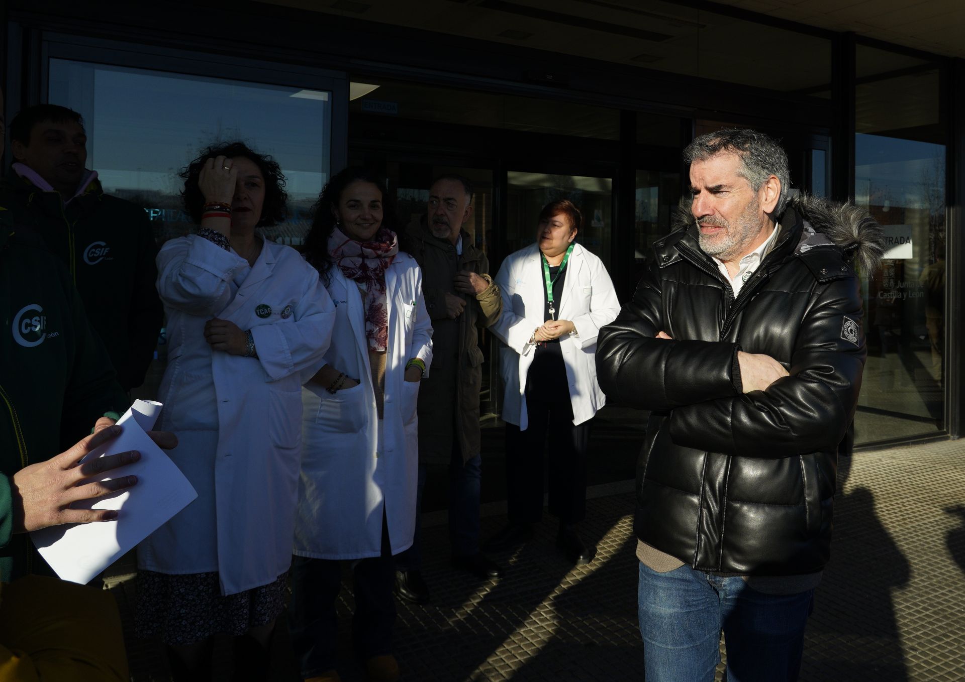 El presidente autonómico de CSIF visitó el Hospital El Bierzo.