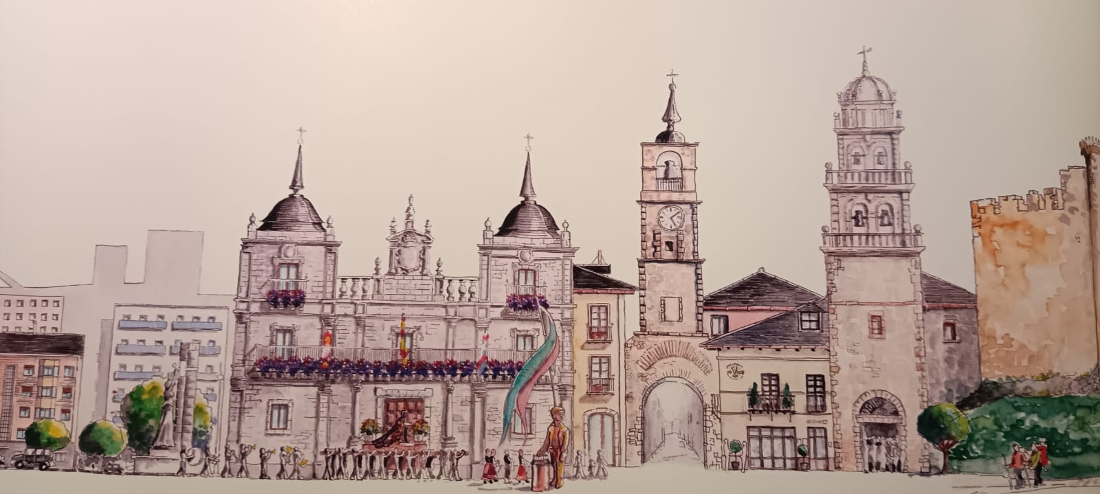 Imagen del nuevo skyline en color de Ponferrada.