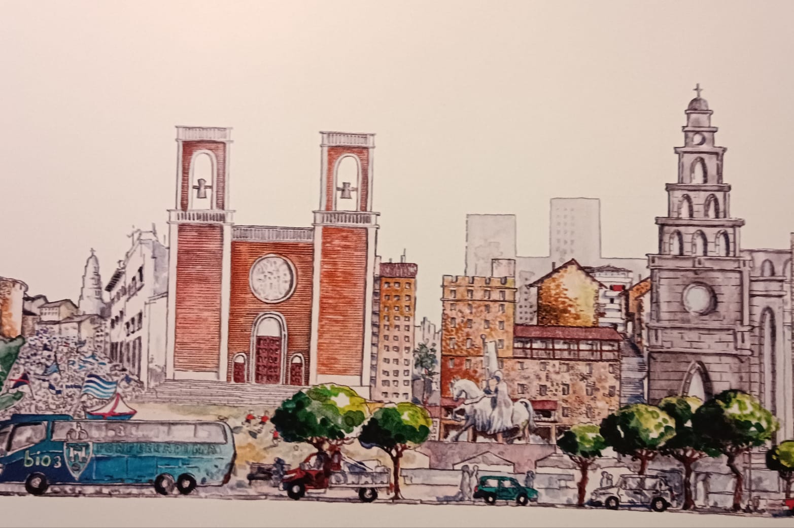 Imagen del nuevo skyline en color de Ponferrada.