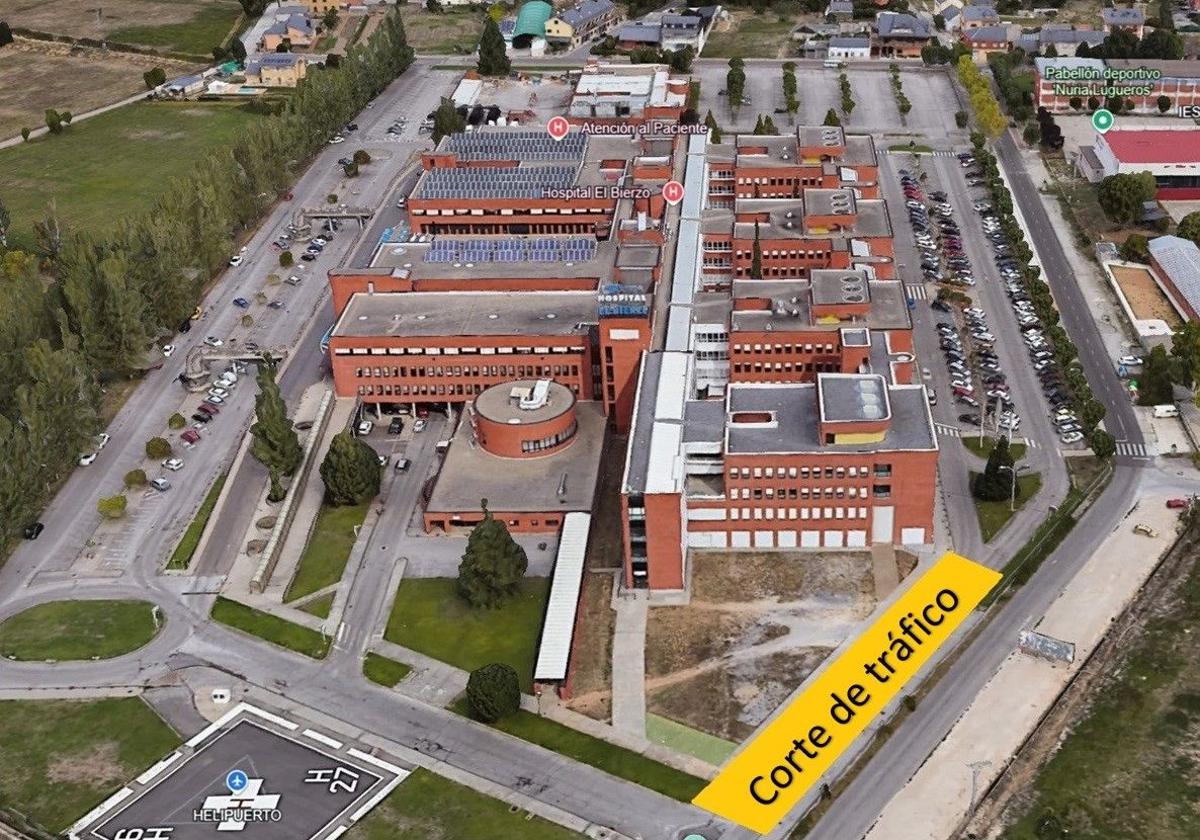 Obras de hormigonado cortarán parcialmente al tráfico el recinto del Hospital El Bierzo