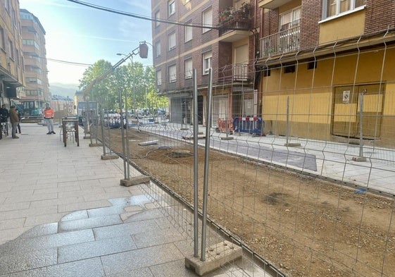 Imagen de las obras en la calle Obispo Osmundo.