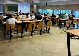 Imagen de la prueba de la PAU en el Campus de Ponferrada.