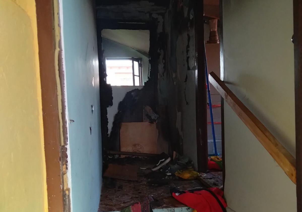 Imagen del incendio en Otero.