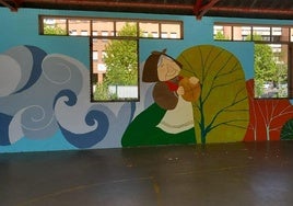 La Vieja del Monte es una de las protagonistas del mural del CEE Bergidum
