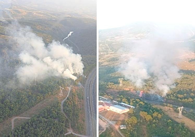 El incendio desde los helicópteros de la Junta.