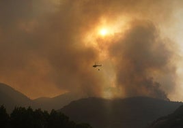 Incendio en la localidad de Paradiña (León)
