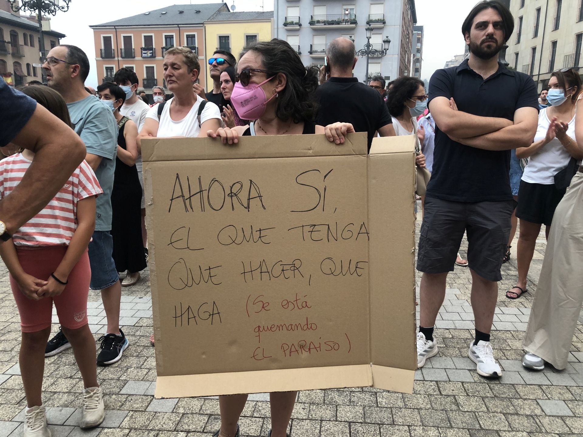 Protesta contra los incendios en Ponferrada.