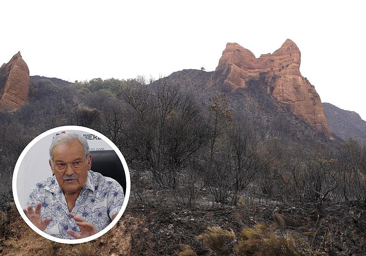 Las Médulas devastadas por el fuego y Prada.