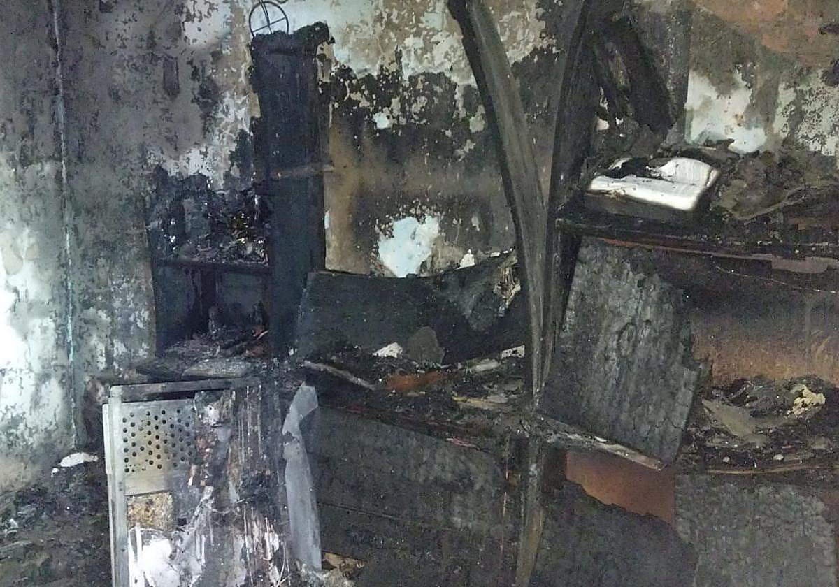 Imagen de los daños provocados por el fuego.