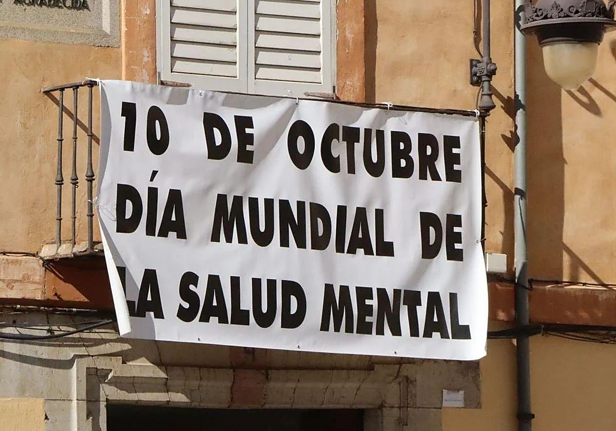 Imagen de recurso de una pancarta por el día de la salud mental.