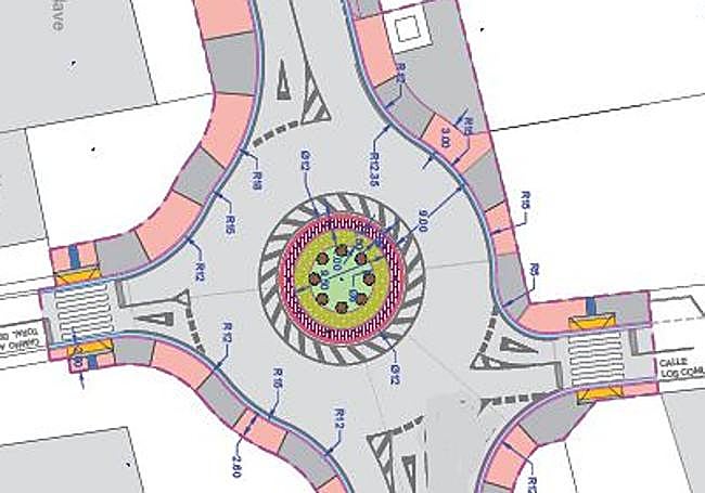 Plano de las obras que se llevarán a cabo en la glorieta en Toral de Merayo.