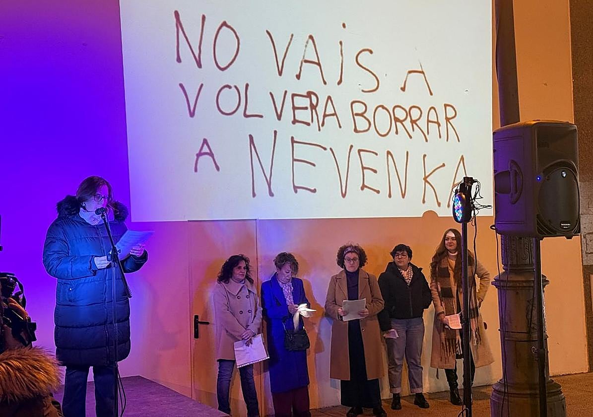 Acto en Ponferrada de la Plataforma contra las Violencias Machistas del Bierzo y Laciana.