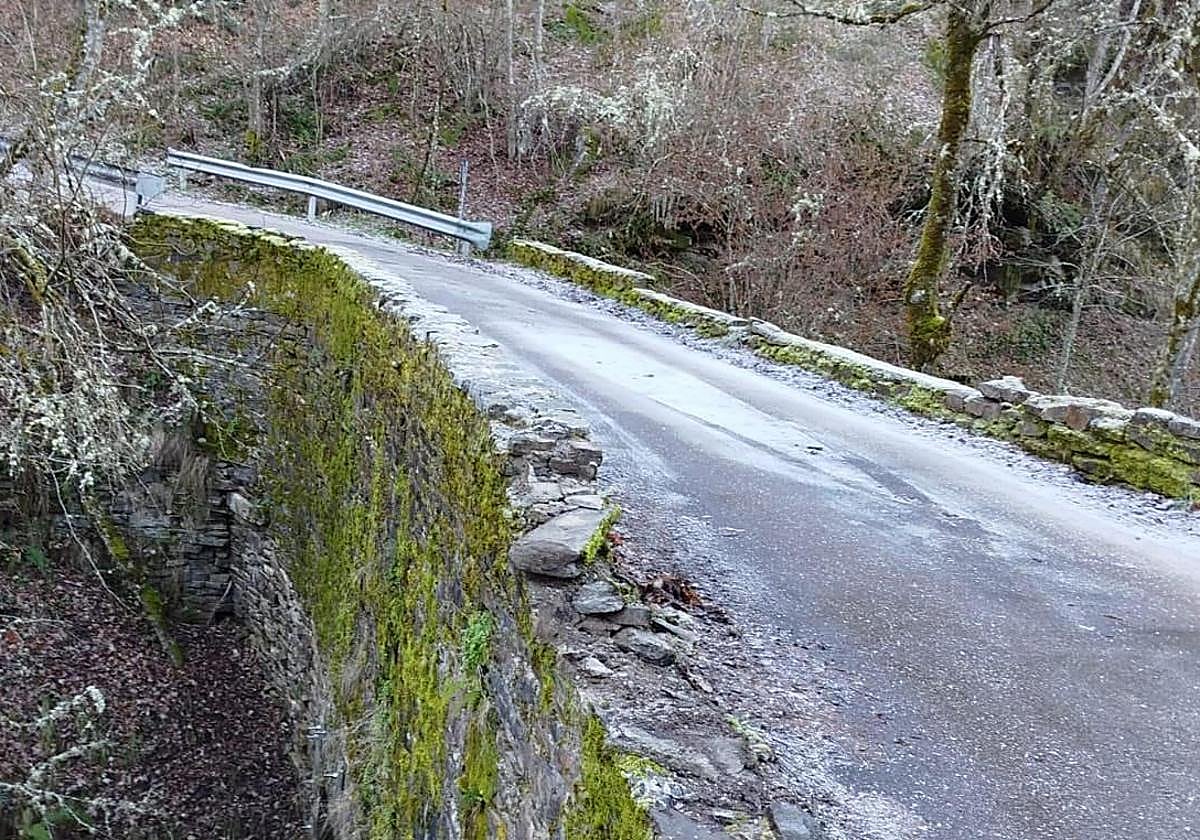 Imagen del estado del Puente del Jarote tras las heladas.