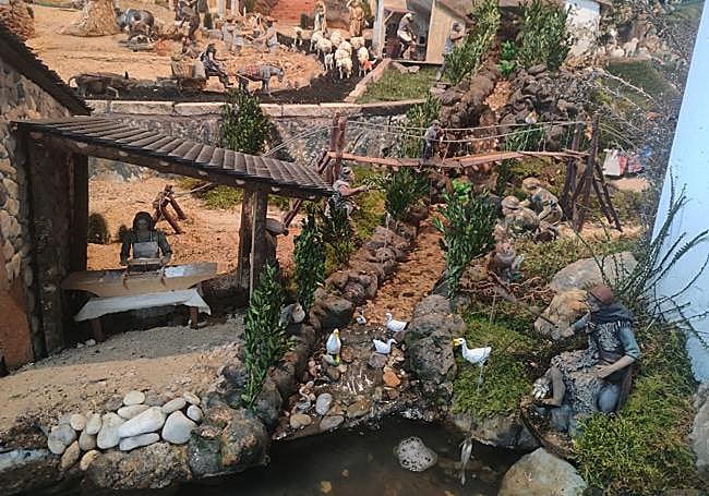 Imagen del belén expuesto en Villaverde de la Abadía (Carracedelo).