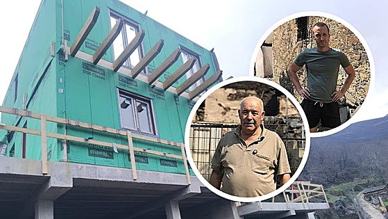 El pueblo del Bierzo que resurge de sus cenizas: «Estoy muy contento, las paredes ya están levantadas»