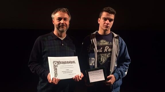 Representantes del IES Europa, en la entrega de premios. 