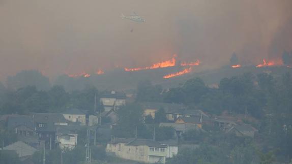 Incendio en el municipio de Fabero.