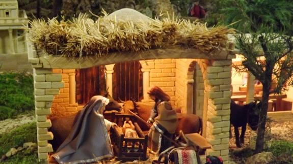 Una de las escenas del belén artesano de Cabañas Raras.