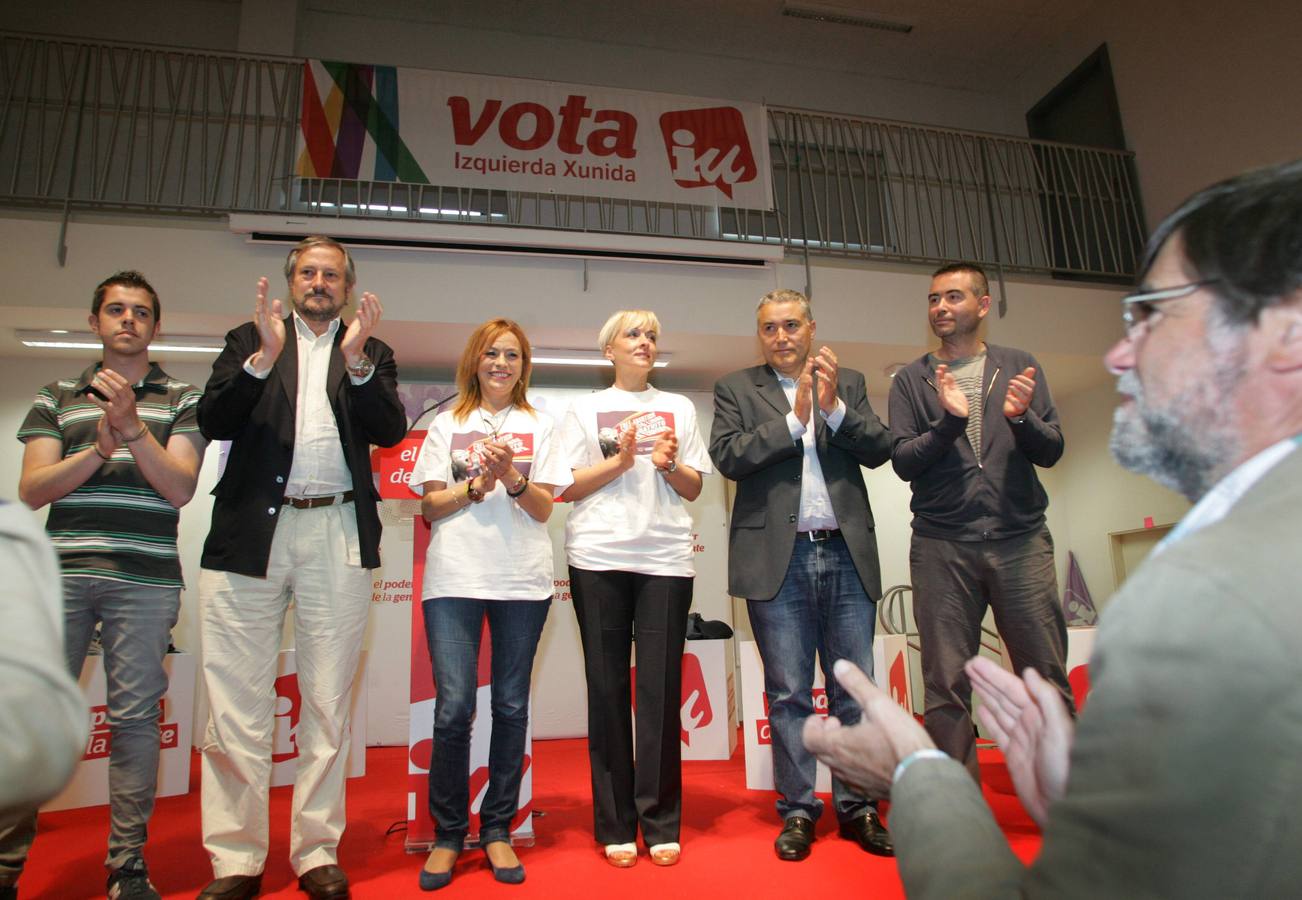 Willy Meyer participa en un acto de campaña de IU en Gijón