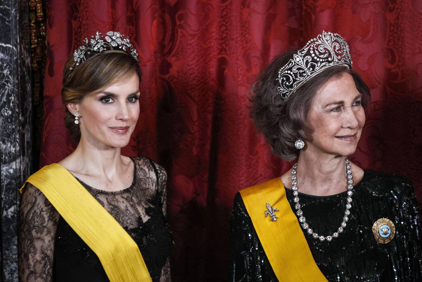 Máxima gala para la última cena con el Rey de anfitrión