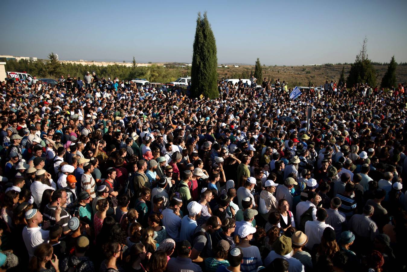 Funeral de los tres jóvenes israelíes secuestrados y asesinados. 