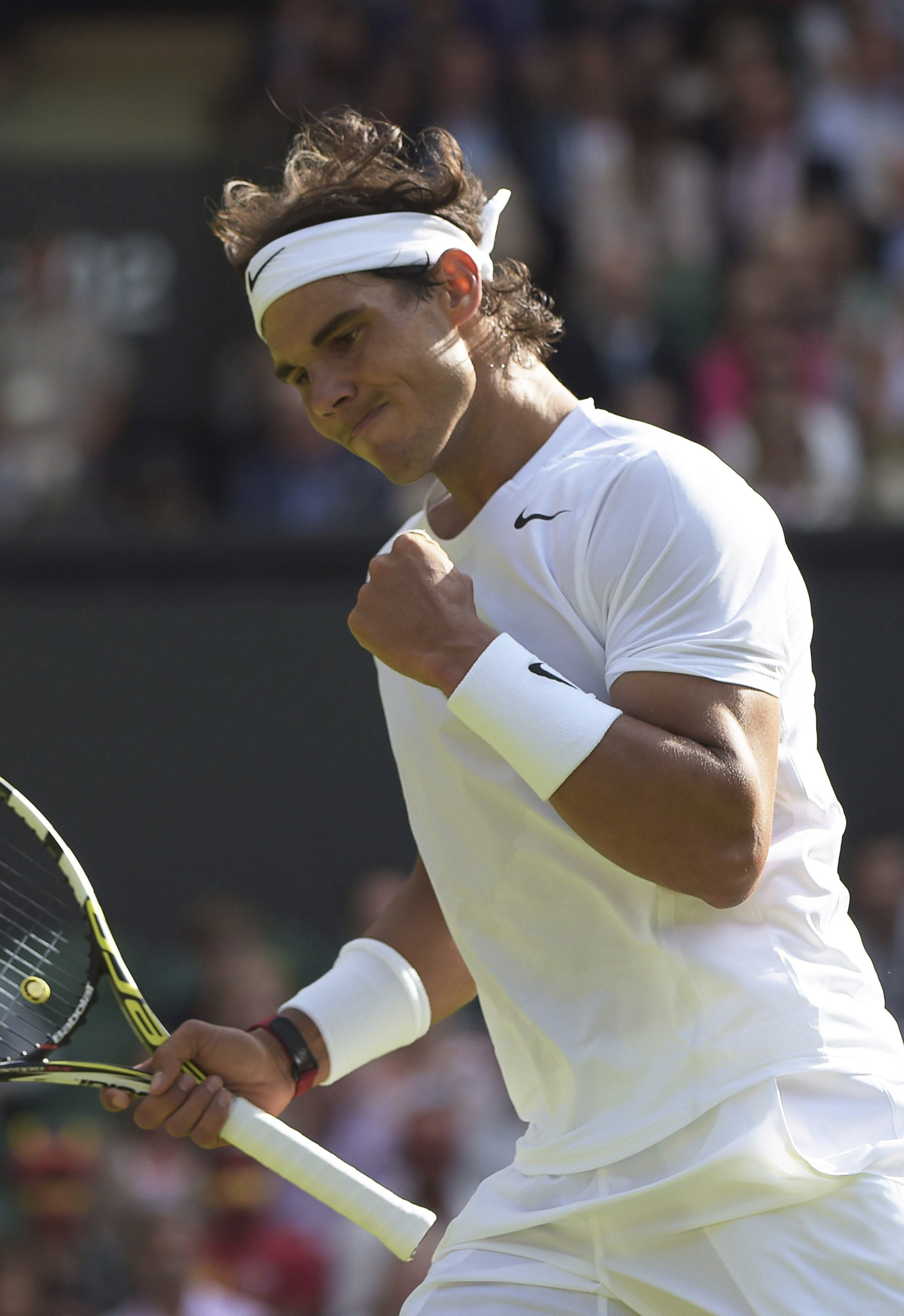 Nadal celebra un punto.