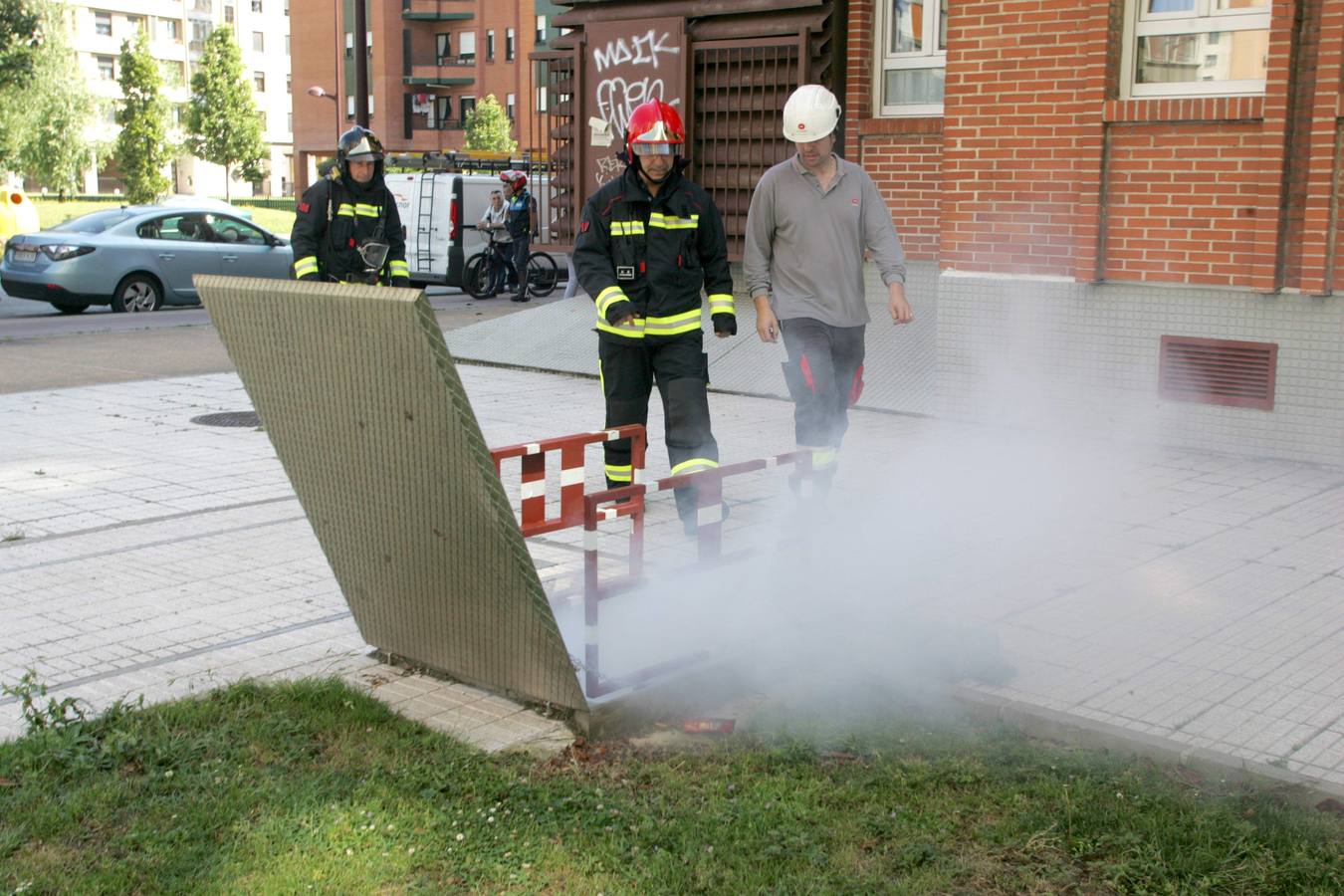 Simulacro de los bomberos en Gijón