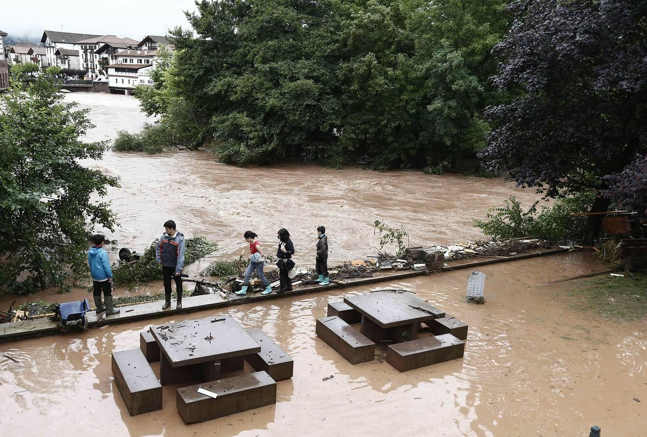 Inundación en la localidad navarra de Elizondo