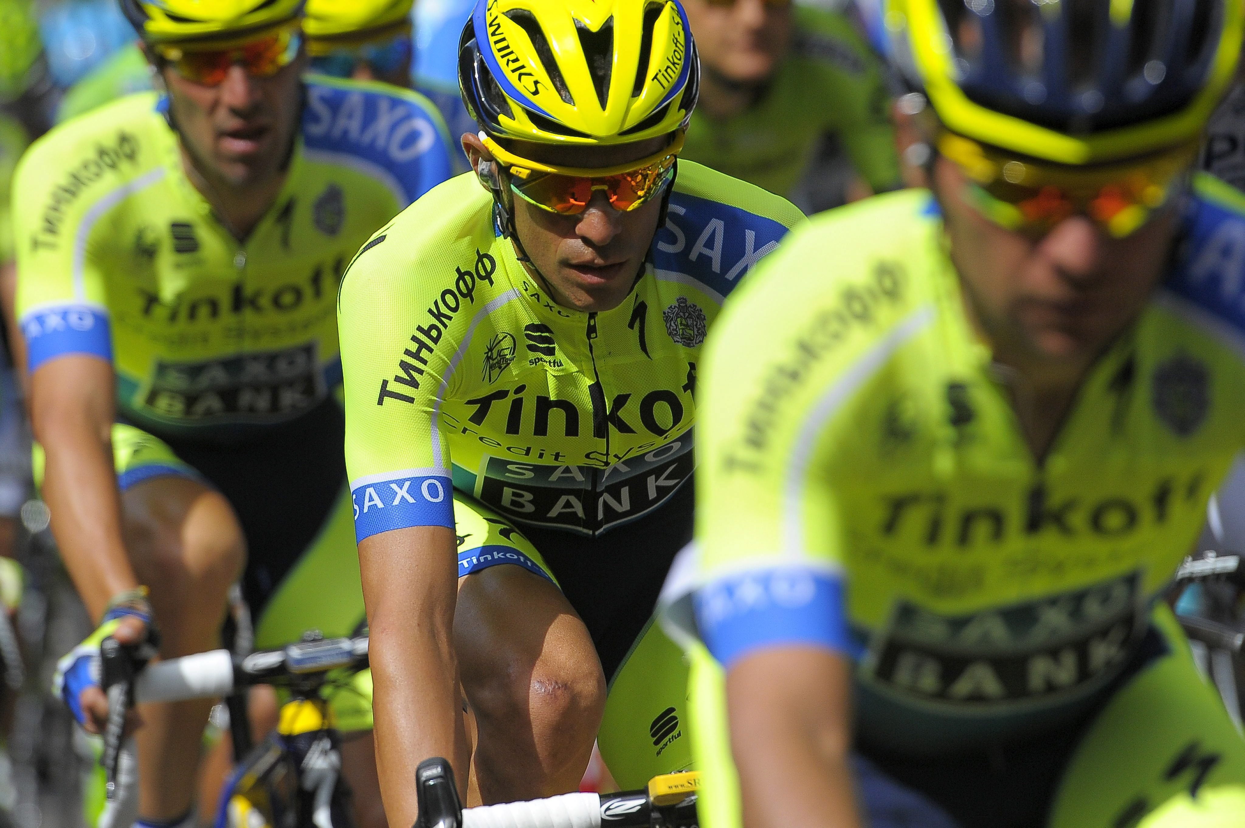 Contador, en la tercera etapa del Tour 2014.