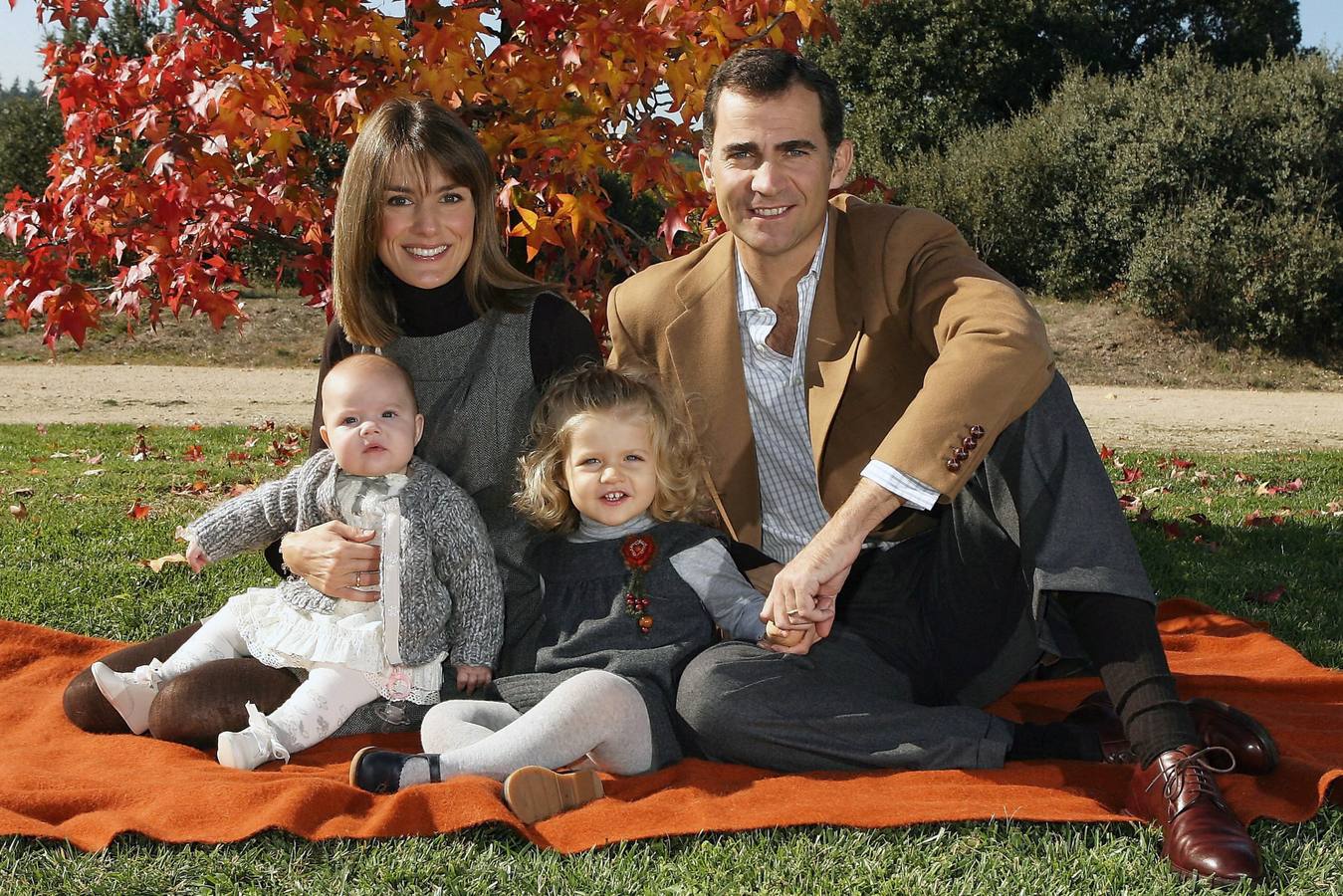 Felicitación de Navidad de los Príncipes de Asturias, junto a sus hijas en 2007