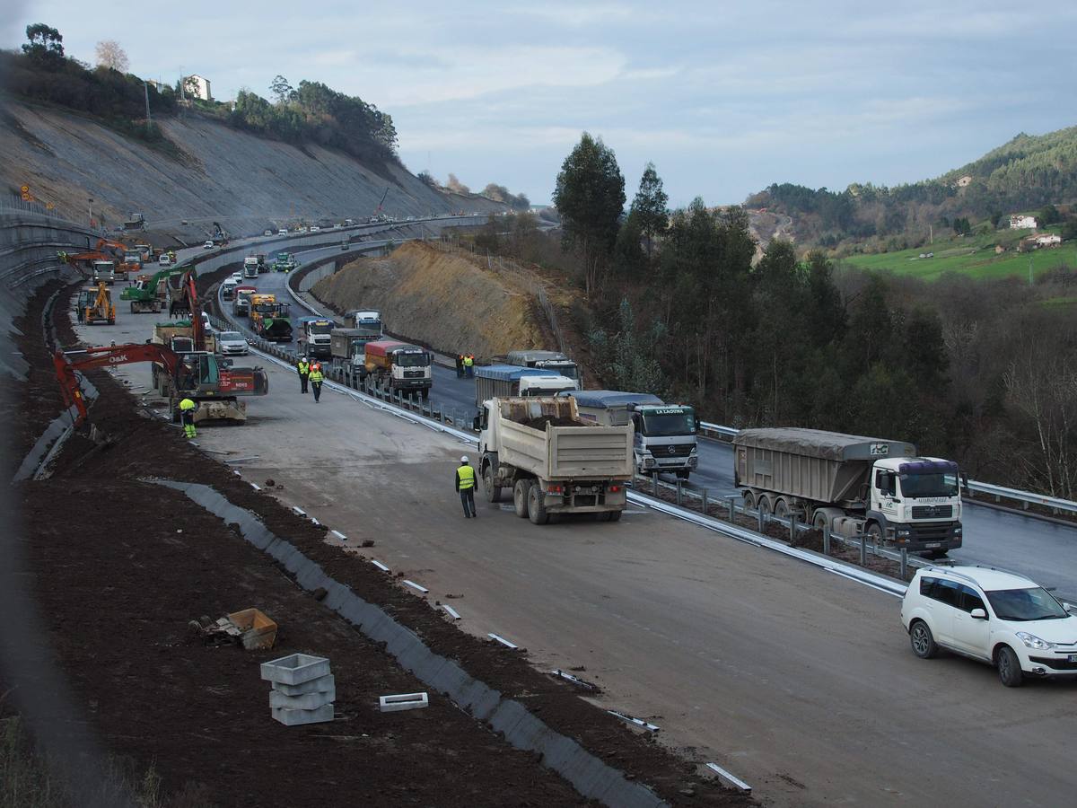 Las imágenes de las últimas obras en la Autovía del Cantábrico