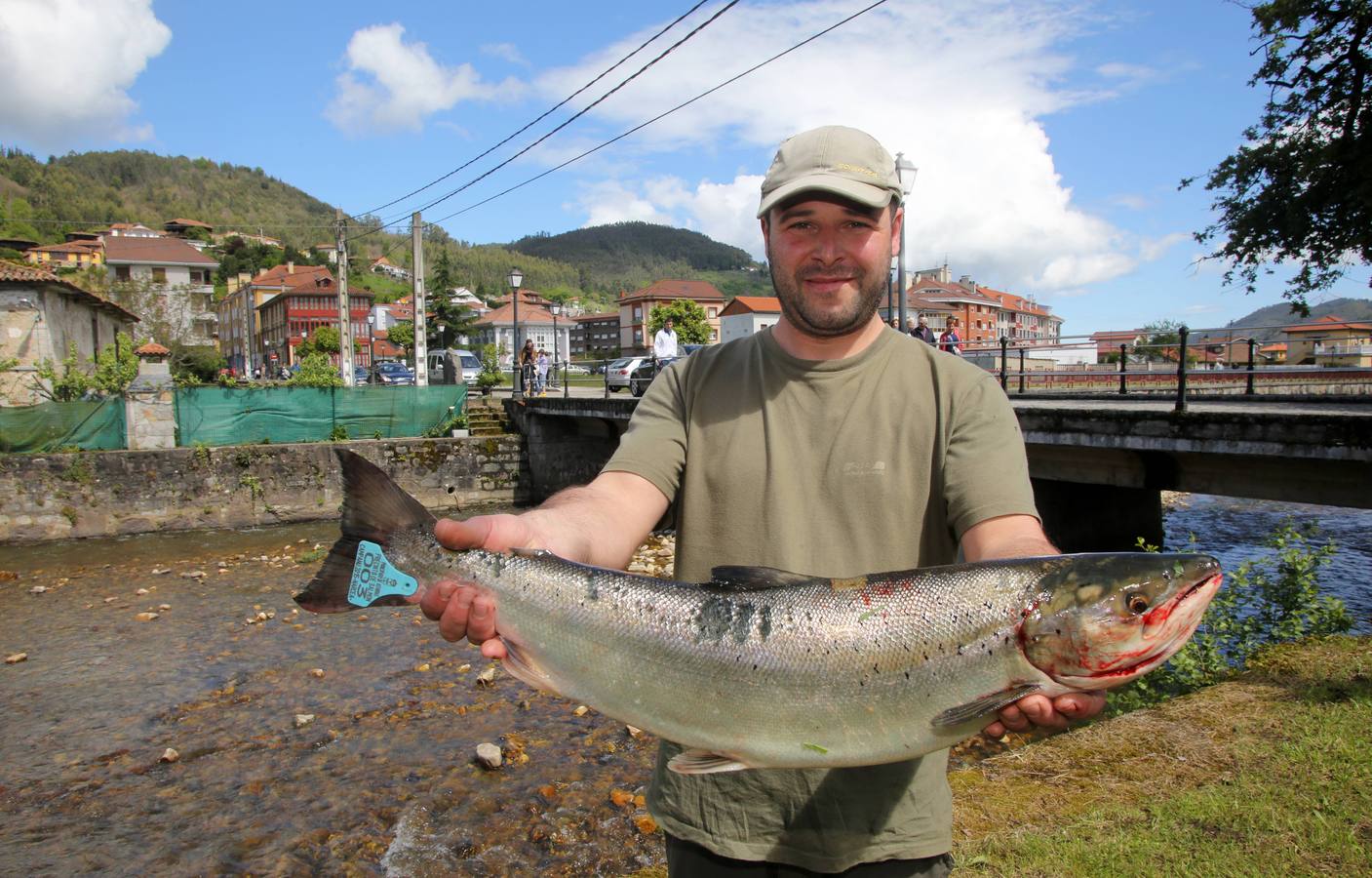 El campanu del río Narcea, un ejemplar de 4,6 kilos