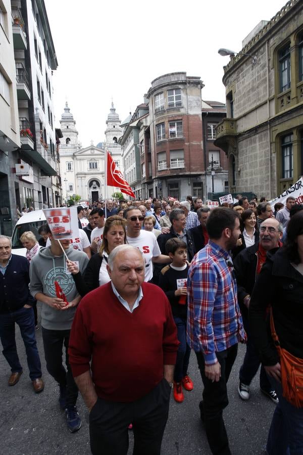 La plantilla de Los Telares se manifiesta en Mieres