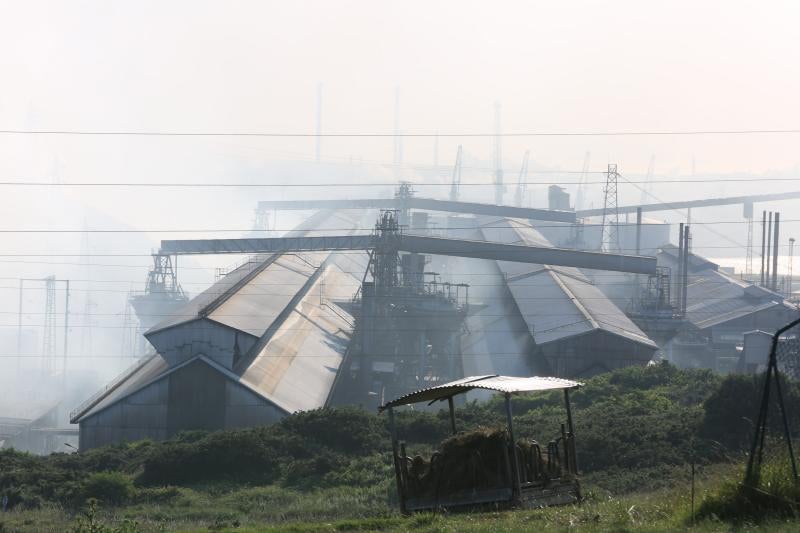 Incendio en Avilés cerca de las instalaciones de Alcoa