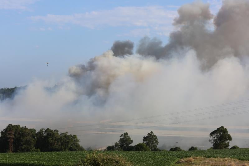 Incendio en Avilés cerca de las instalaciones de Alcoa