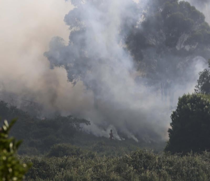 Incendio en Avilés cerca de las instalaciones de Alcoa