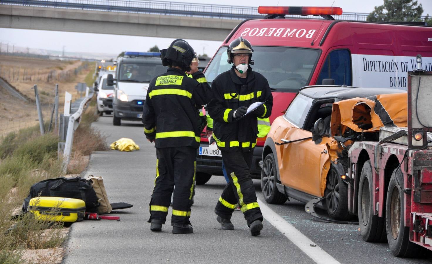 Una mujer fallecida y una herida grave en una nueva colisión múltiple en la A-6 a la altura de Medina del Campo