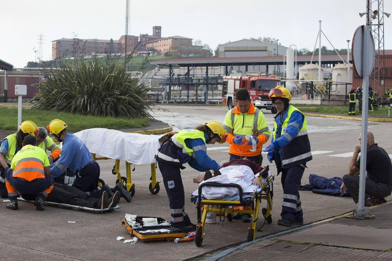 Simulacro de emergencias en el puerto de El Musel