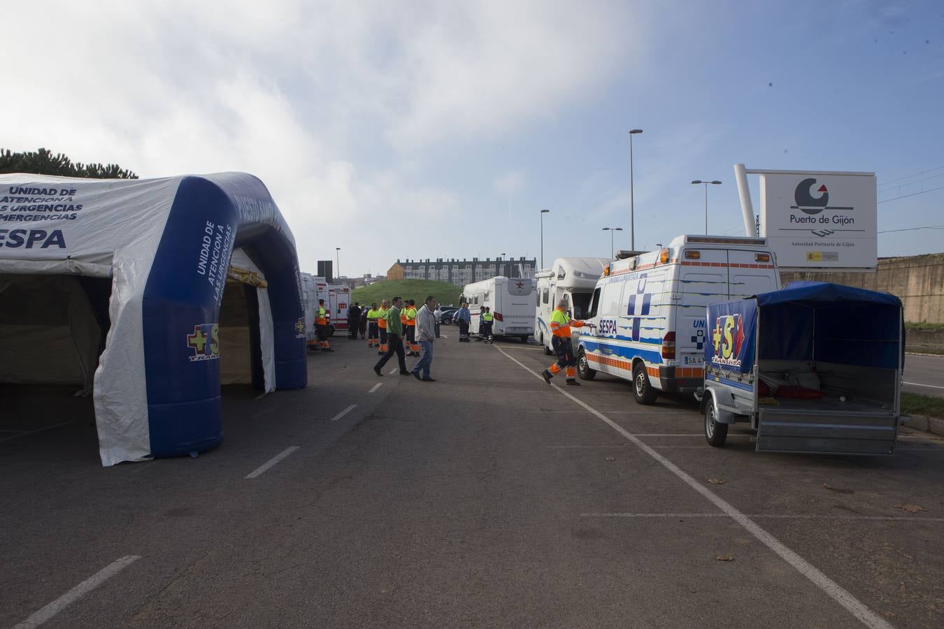 Simulacro de emergencias en el puerto de El Musel