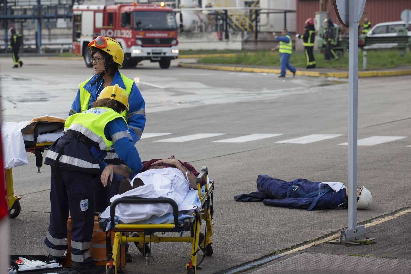 Simulacro de emergencias en el puerto de El Musel