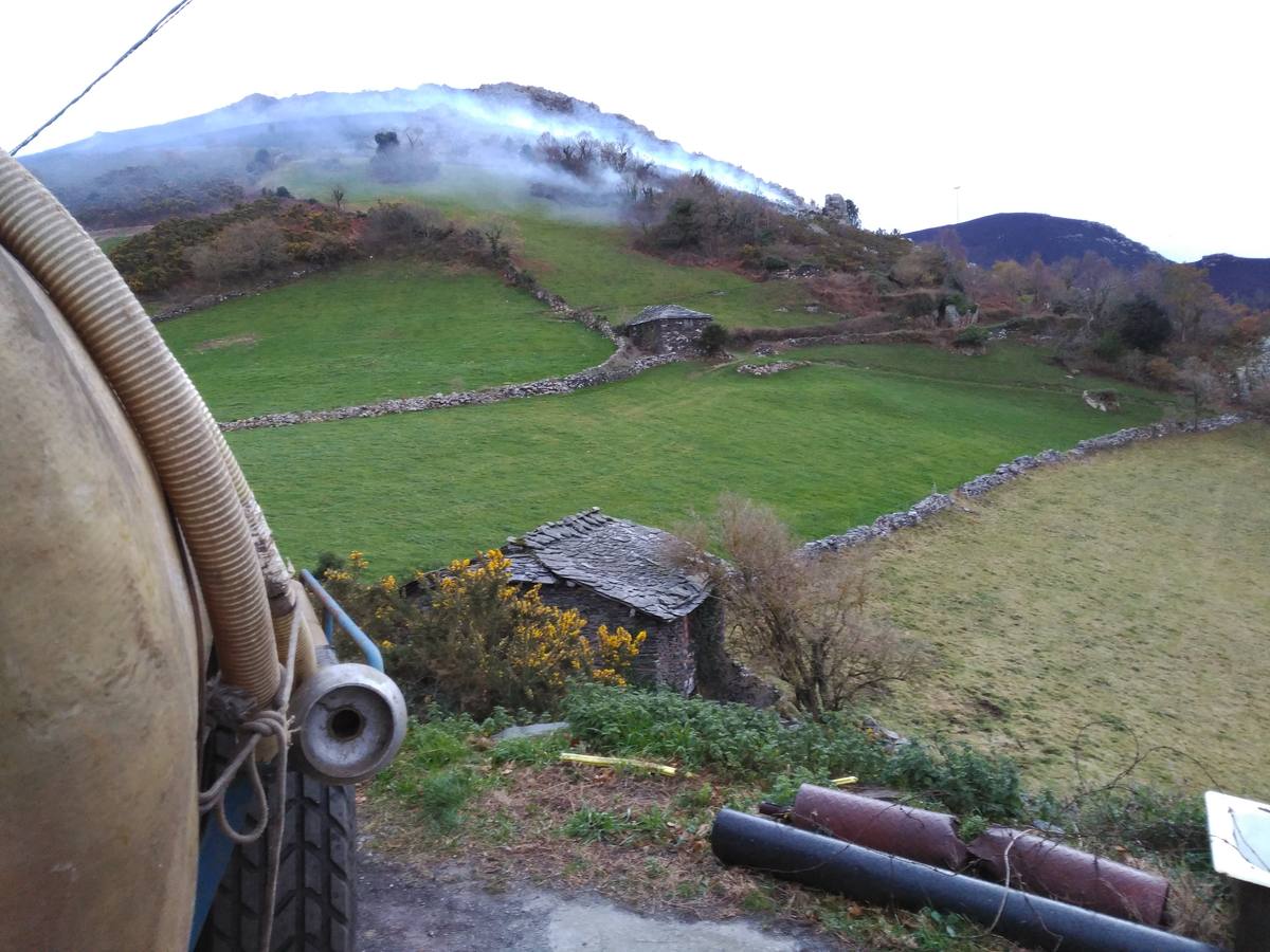 Los daños del fuego en Asturias