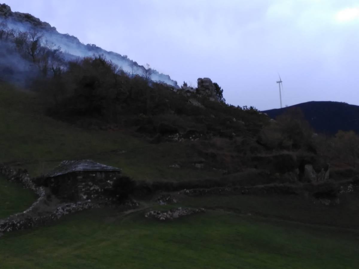 Los daños del fuego en Asturias